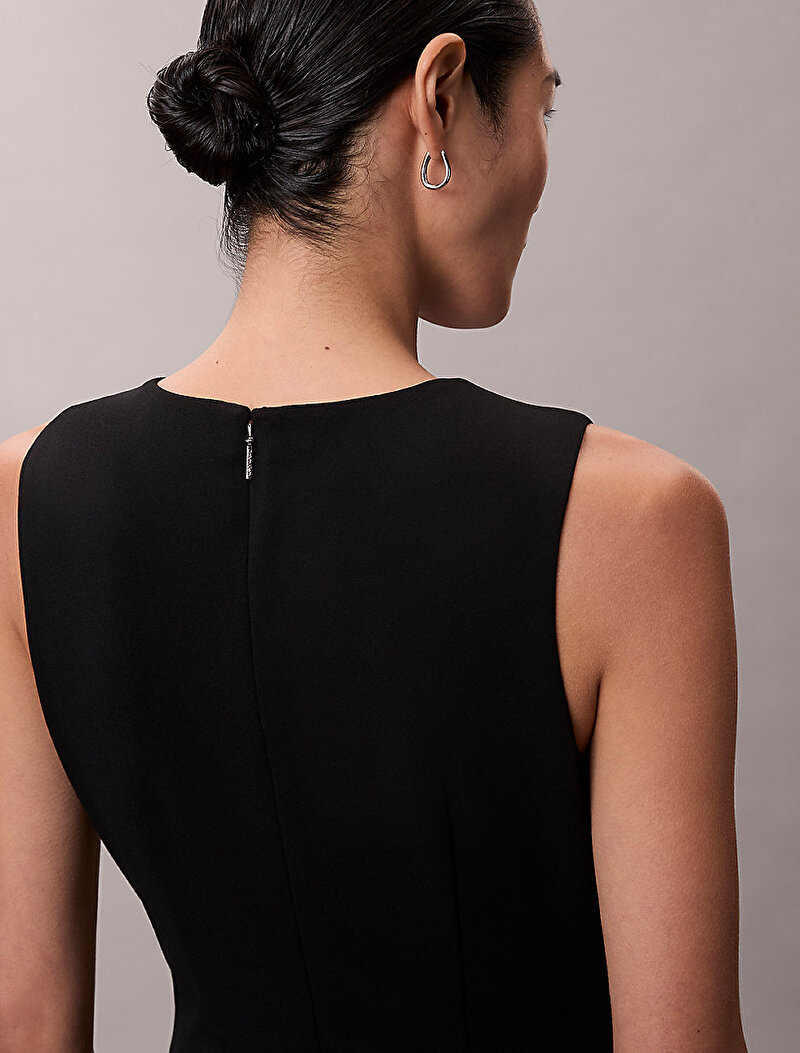 Calvin Klein Siyah Renkli Kadın Stretch Crepe Elbise