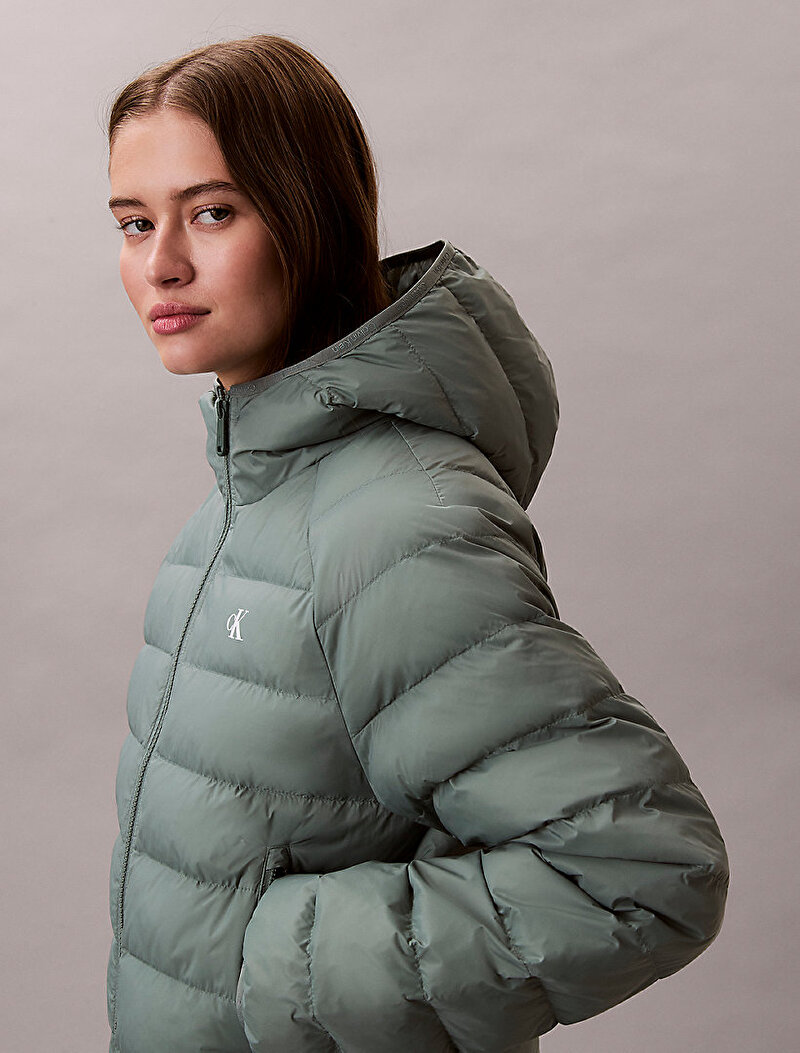 Calvin Klein Yeşil Renkli Kadın Lightweight Quilted Mont
