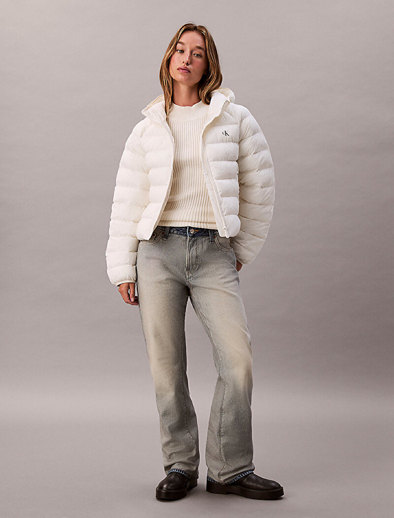 Calvin Klein Beyaz Renkli Kadın Lightweight Quilted Mont