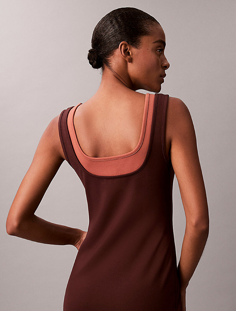 Calvin Klein Kahverengi Renkli Kadın Interlock Midi Elbise