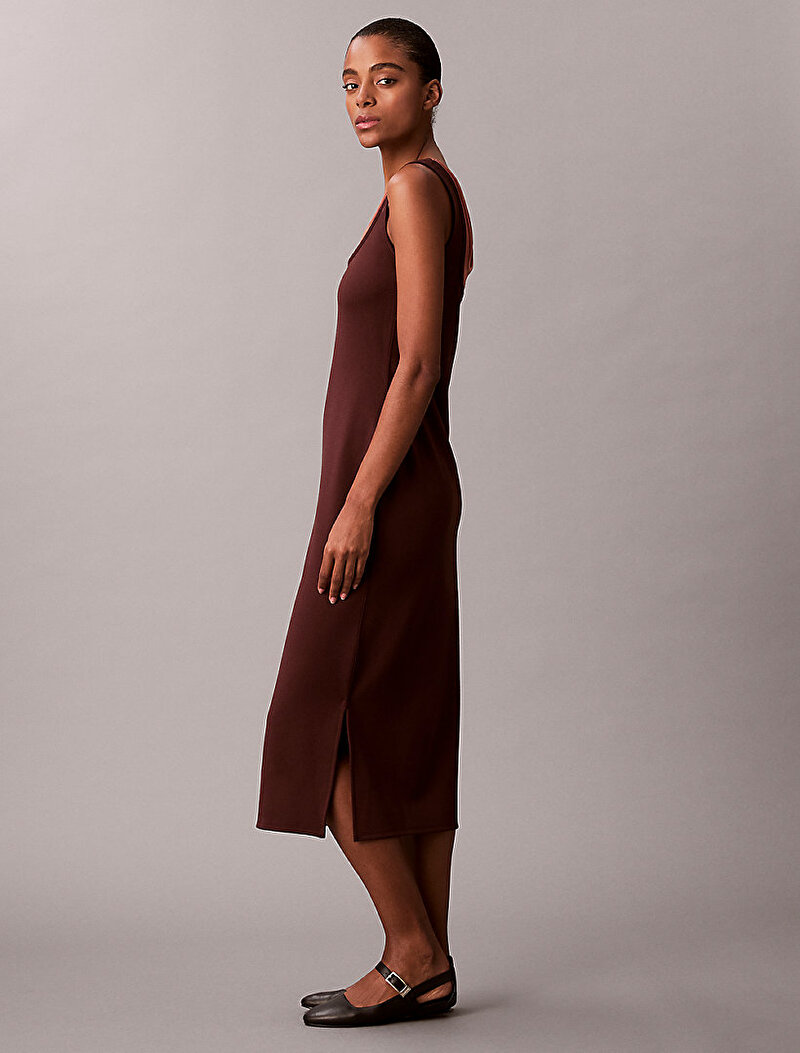 Calvin Klein Kahverengi Renkli Kadın Interlock Midi Elbise