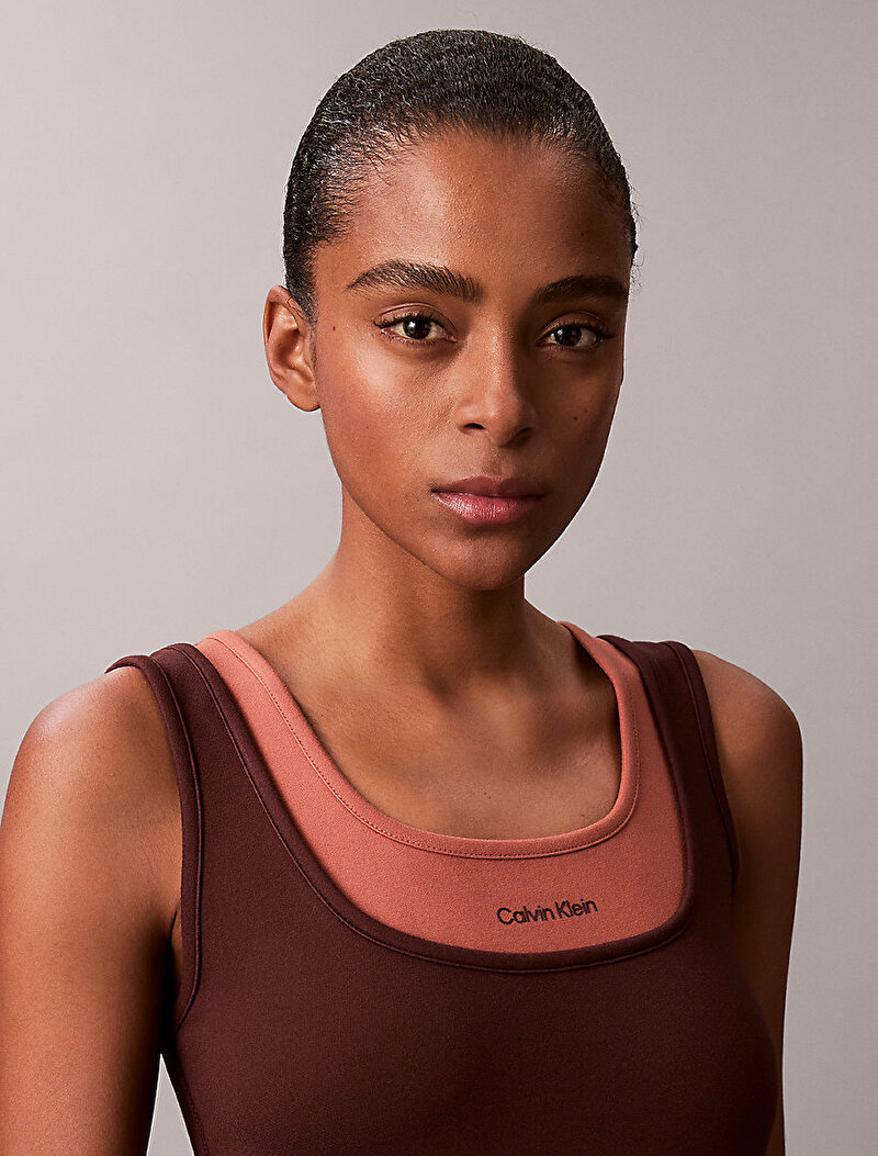 Calvin Klein Kahverengi Renkli Kadın Interlock Midi Elbise