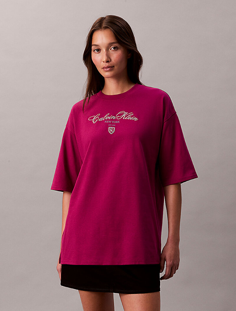 Calvin Klein Kırmızı Renkli Kadın Oversize T-shirt