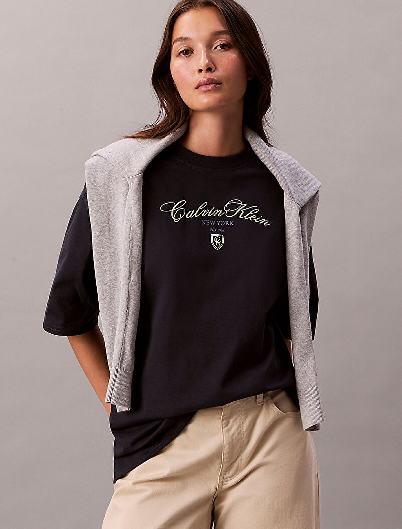 Calvin Klein Lacivert Renkli Kadın Oversize T-shirt
