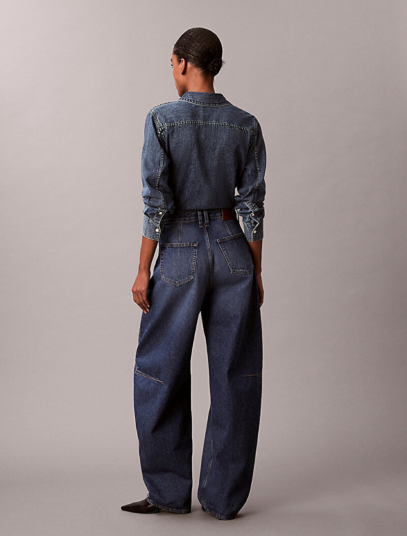 Calvin Klein Mavi Renkli Kadın The Extreme Barrel Jean Pantolon