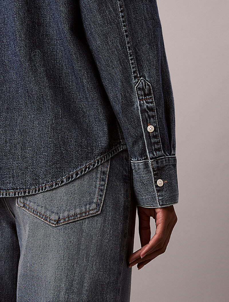 Calvin Klein Mavi Renkli Kadın Classic Denim Gömlek