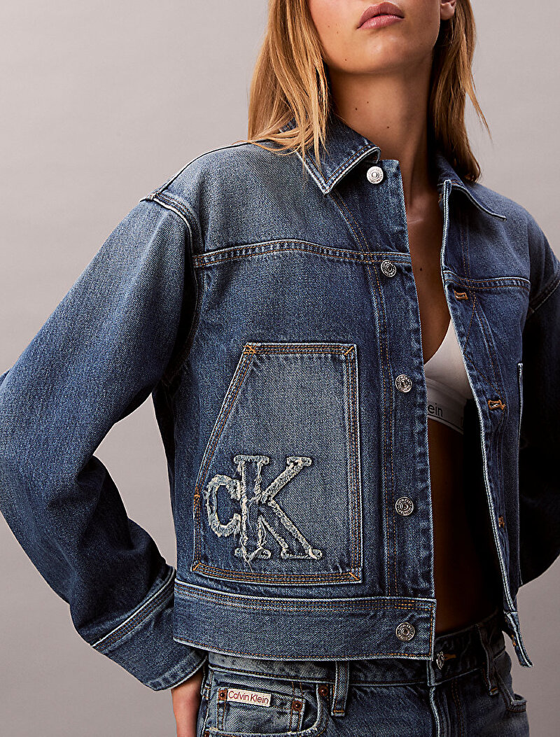 Calvin Klein Mavi Renkli Kadın Workwear Denim Ceket