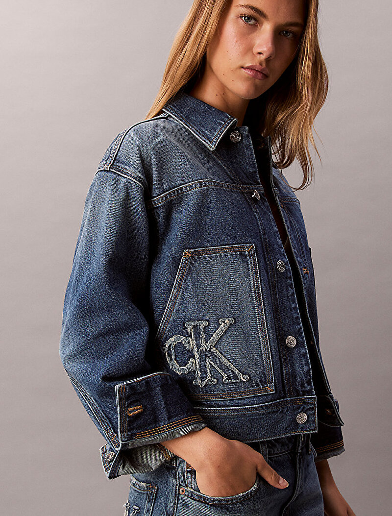 Calvin Klein Mavi Renkli Kadın Workwear Denim Ceket