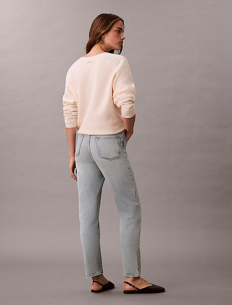 Calvin Klein Mavi Renkli Kadın Taper Jean Pantolon