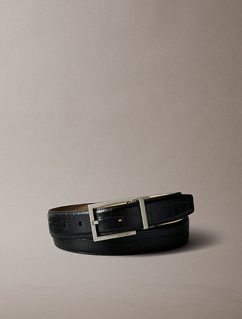 Calvin Klein Siyah Renkli Erkek Square Buckle Kemer