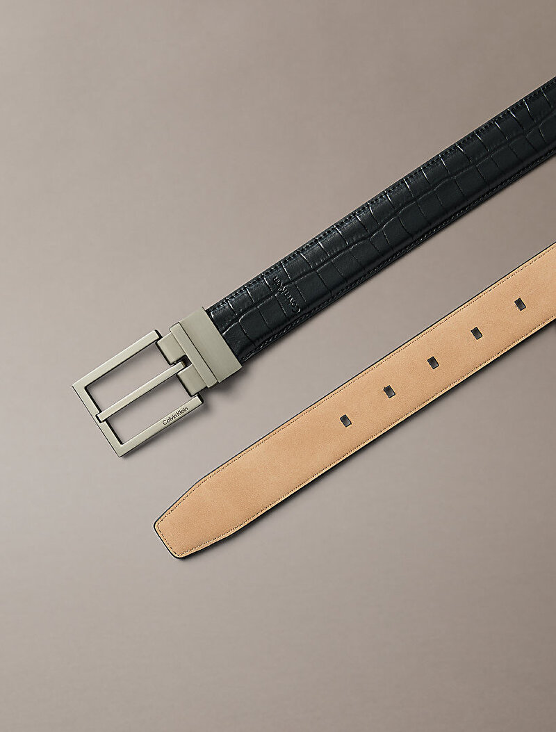 Calvin Klein Siyah Renkli Erkek Square Buckle Kemer