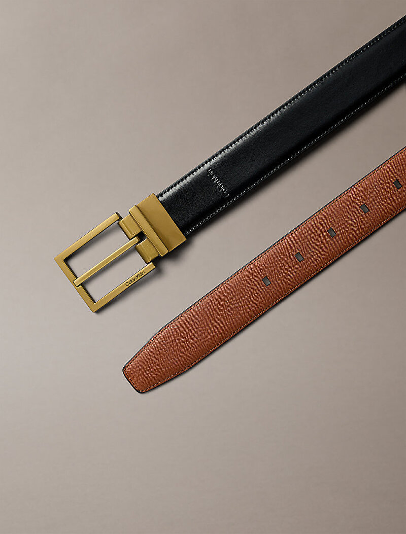 Calvin Klein Siyah Renkli Erkek Square Buckle Kemer