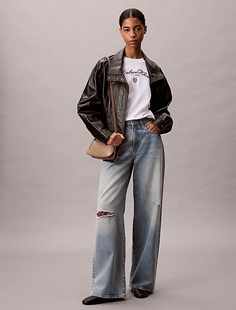 Calvin Klein Bej Renkli Kadın Hardware Zip Çapraz Çanta