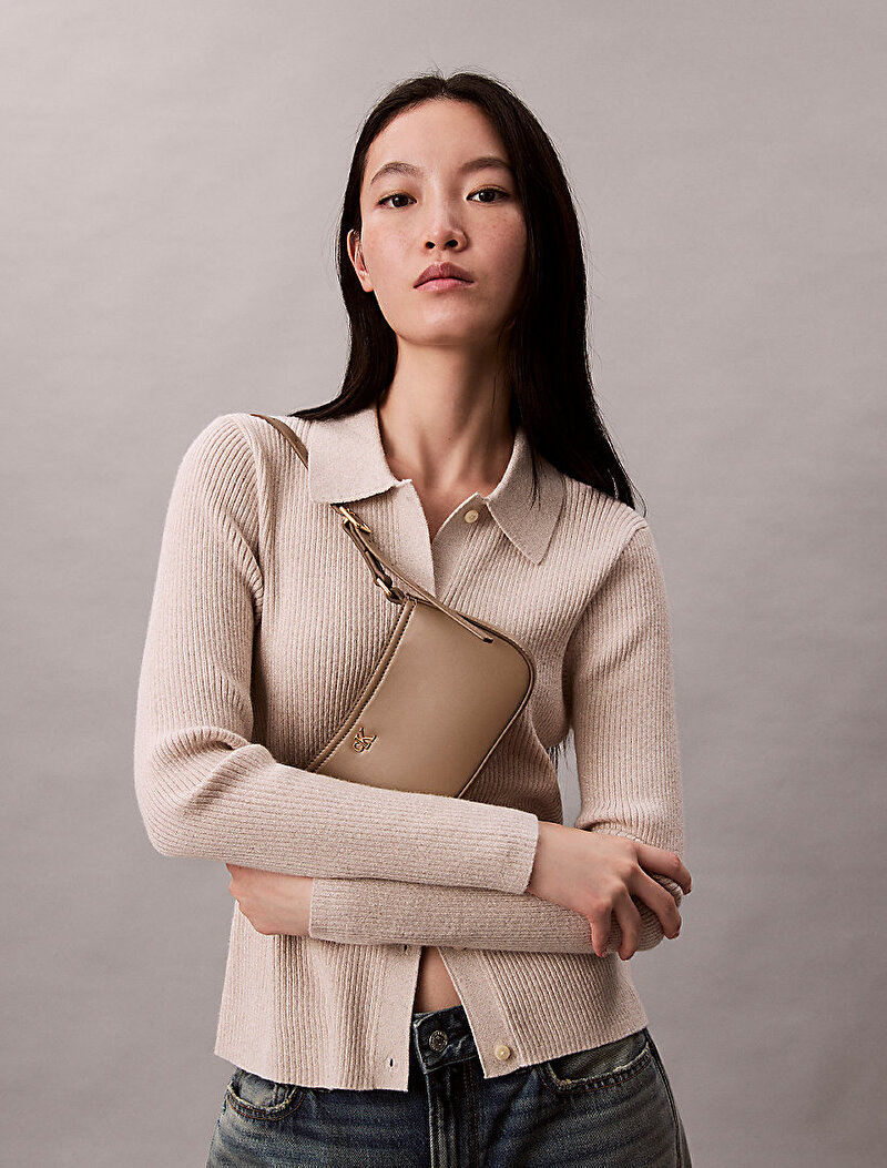 Calvin Klein Bej Renkli Kadın Ck Small Omuz Çantası