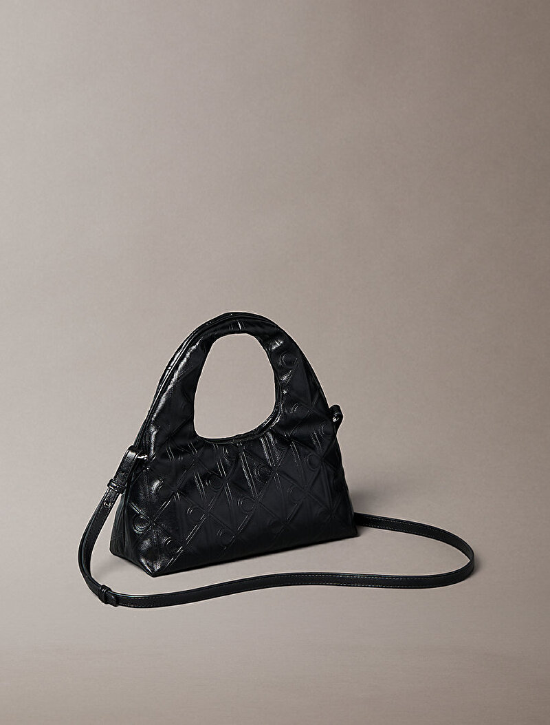 Calvin Klein Siyah Renkli Kadın Emblem Puffer Çapraz Çanta