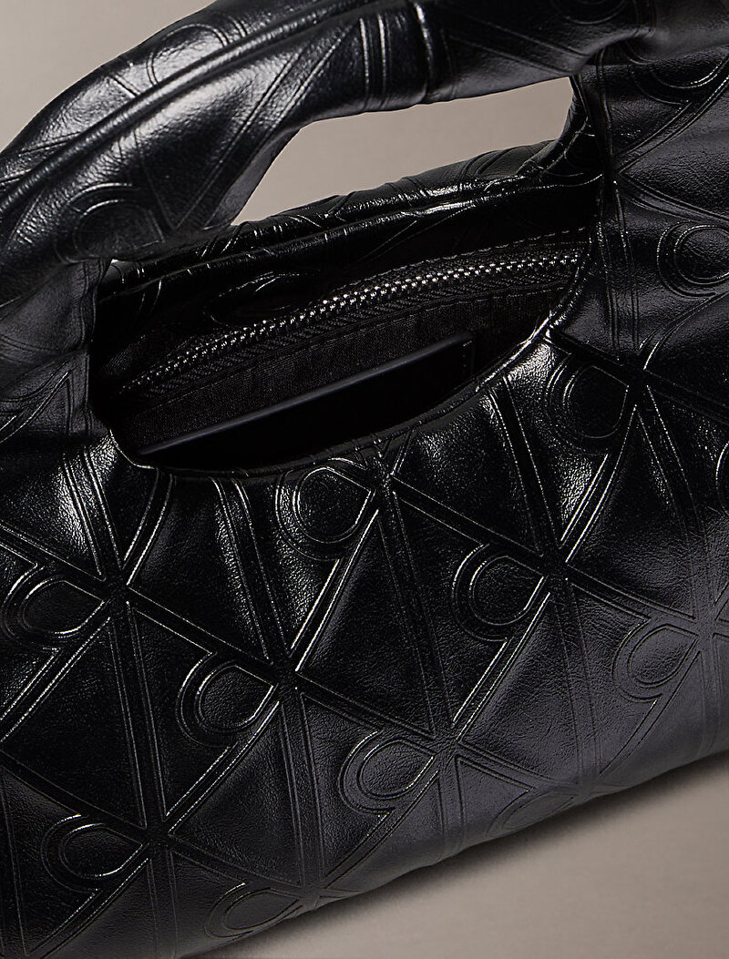 Calvin Klein Siyah Renkli Kadın Emblem Puffer Çapraz Çanta