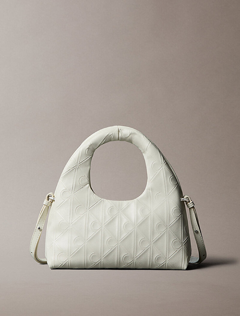 Calvin Klein Beyaz Renkli Kadın Emblem Puffer Çapraz Çanta