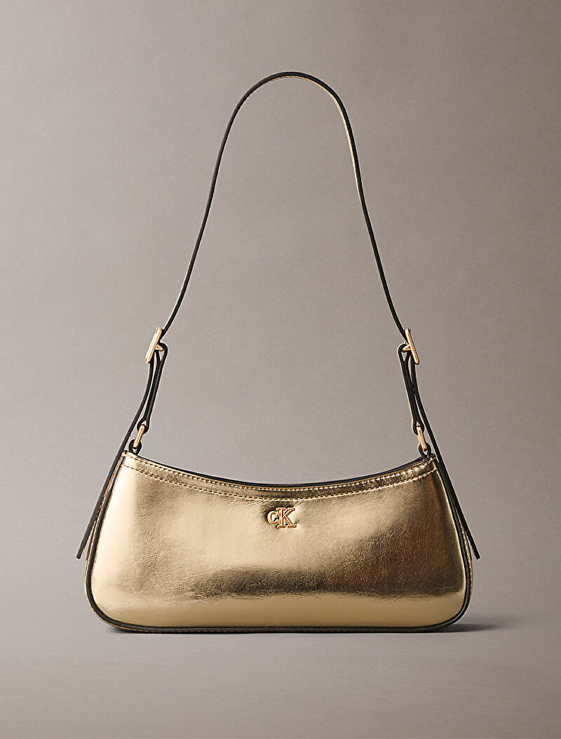 Calvin Klein Gold Renkli Kadın Ck Metallic Small Omuz Çantası