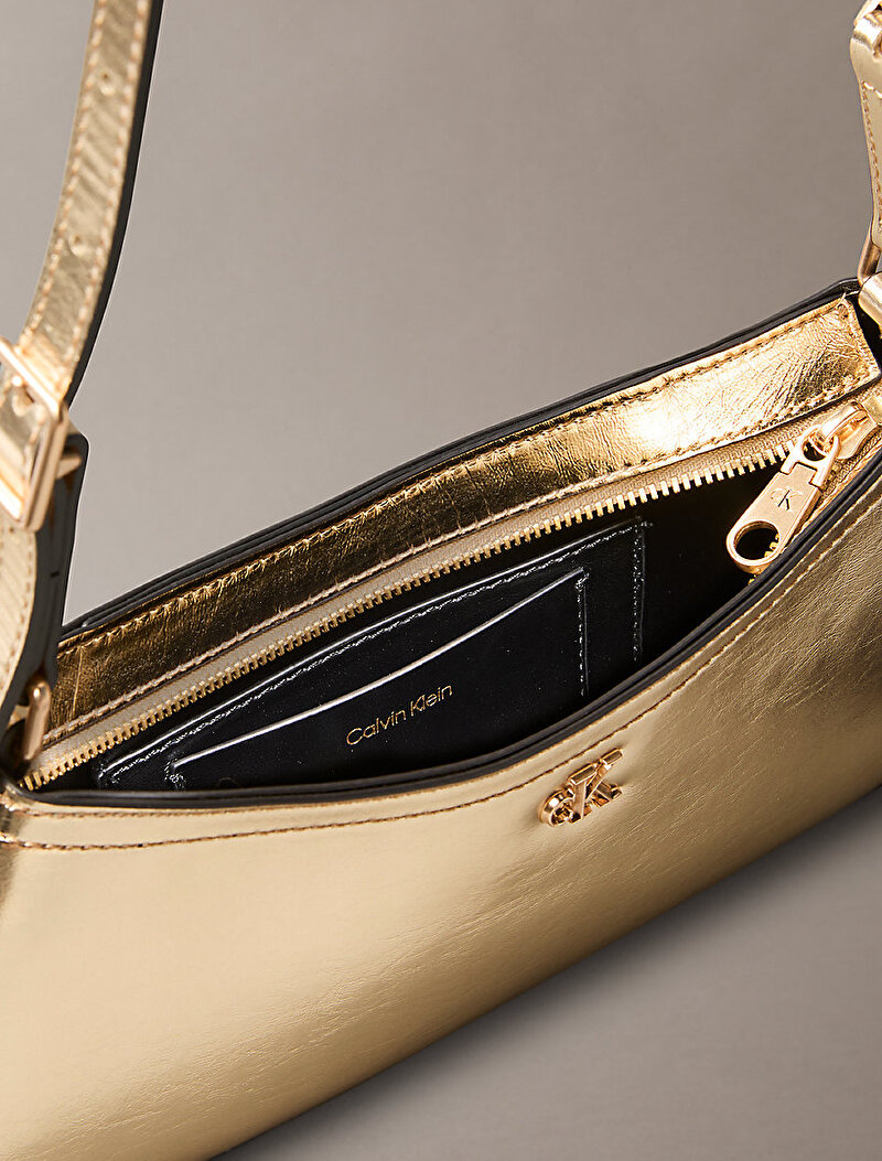 Calvin Klein Gold Renkli Kadın Ck Metallic Small Omuz Çantası