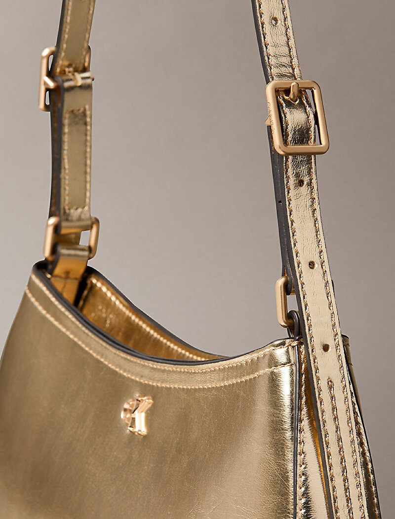 Calvin Klein Gold Renkli Kadın Ck Metallic Small Omuz Çantası