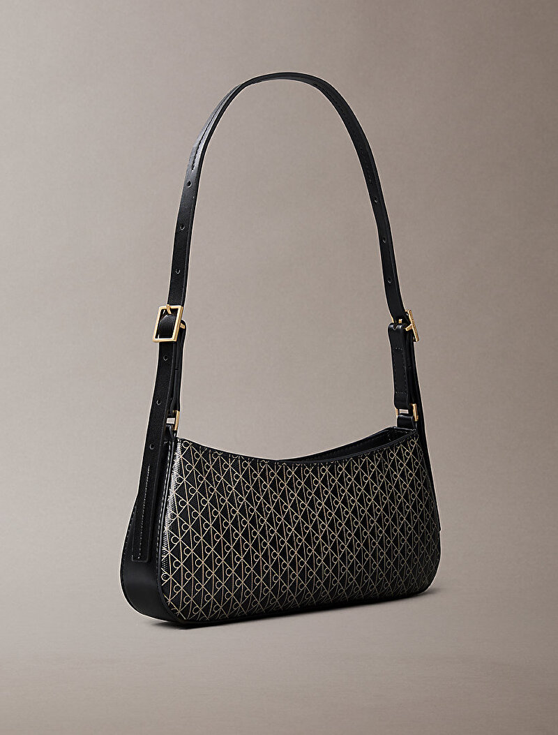 Calvin Klein Siyah Renkli Kadın Emblem Aop Small Omuz Çantası