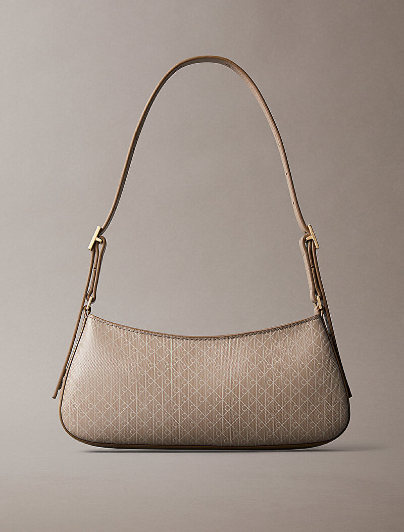 Calvin Klein Bej Renkli Kadın Emblem Small Omuz Çantası