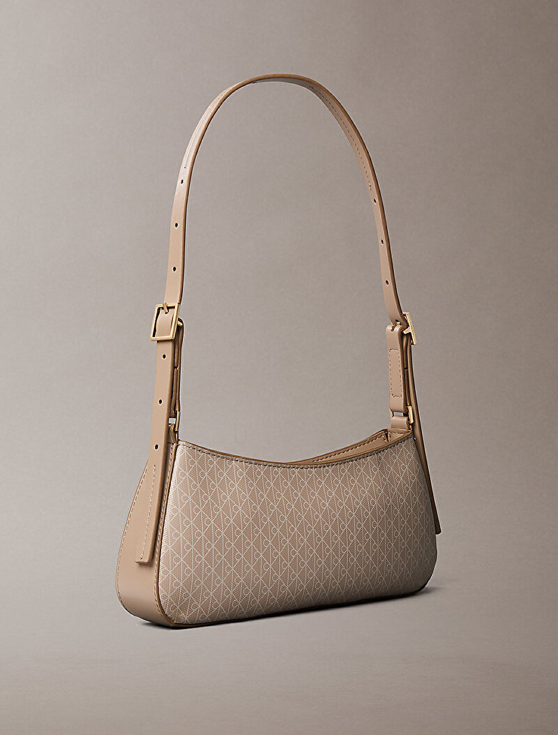 Calvin Klein Bej Renkli Kadın Emblem Small Omuz Çantası