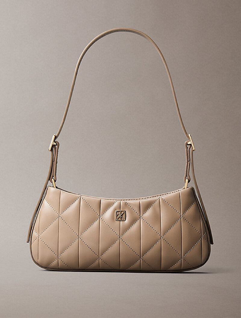 Calvin Klein Bej Renkli Kadın Quilted Small Omuz Çantası