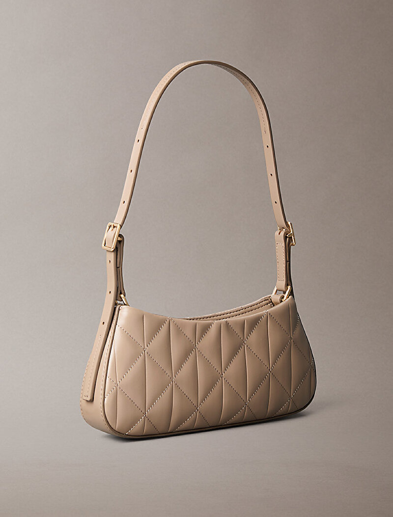 Calvin Klein Bej Renkli Kadın Quilted Small Omuz Çantası