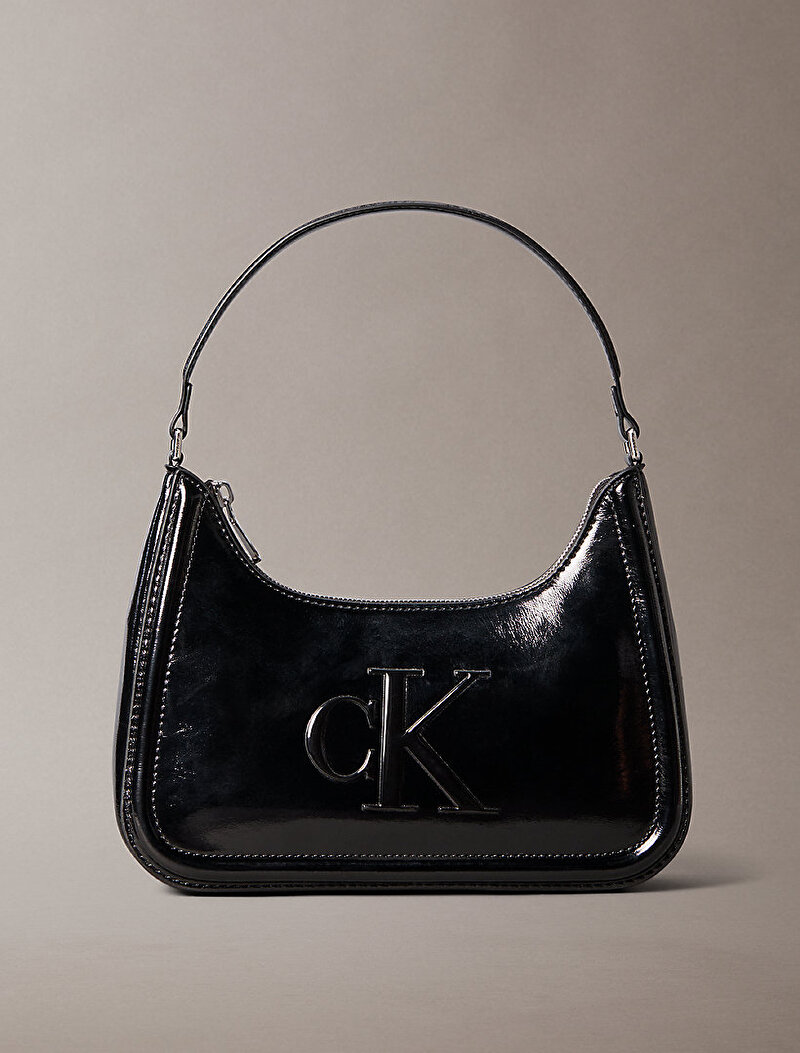 Calvin Klein Siyah Renkli Kadın Bold Ck Metallic Omuz Çantası