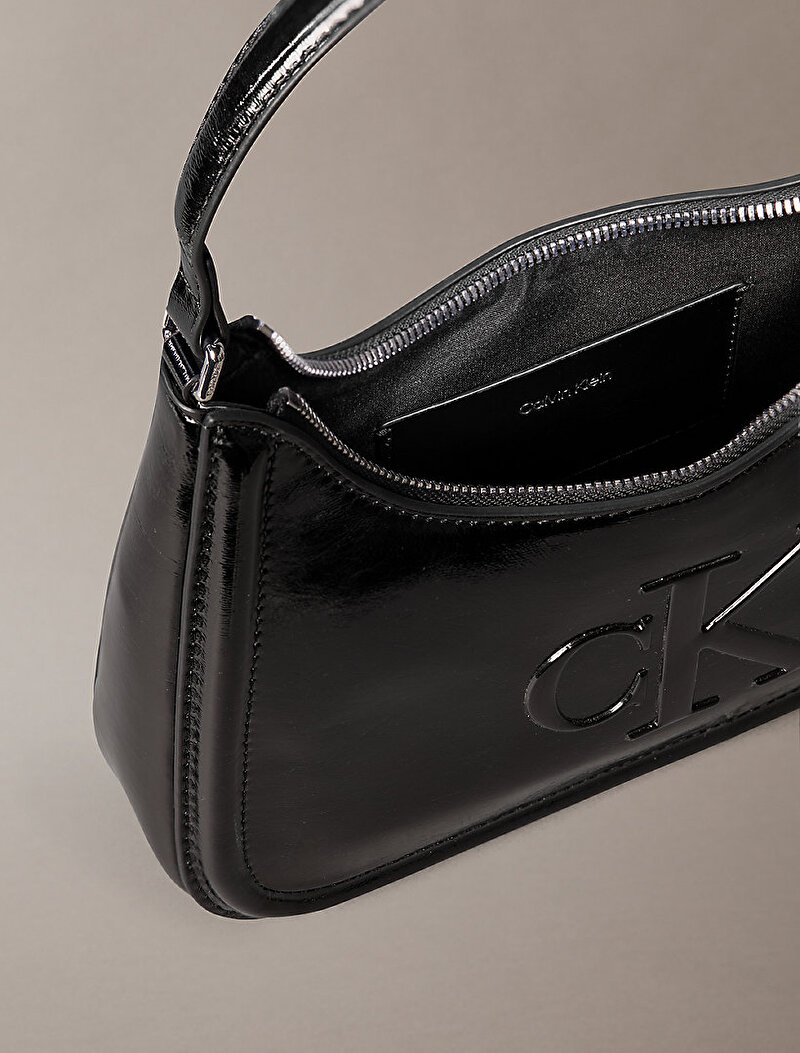 Calvin Klein Siyah Renkli Kadın Bold Ck Metallic Omuz Çantası