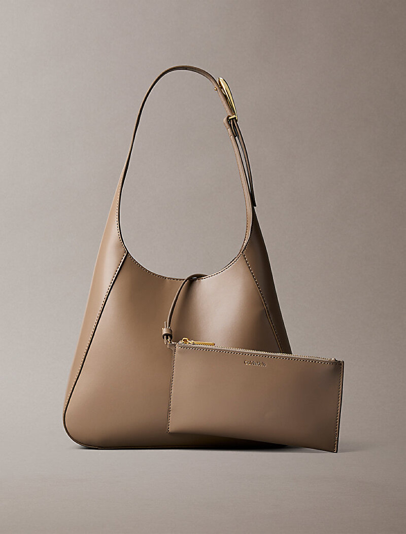 Calvin Klein Bej Renkli Kadın Hardware Adj Strap Omuz Çantası