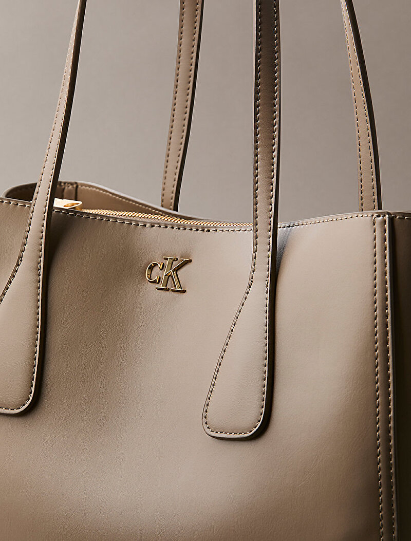 Calvin Klein Bej Renkli Kadın Ck Medium Work Tote Çanta