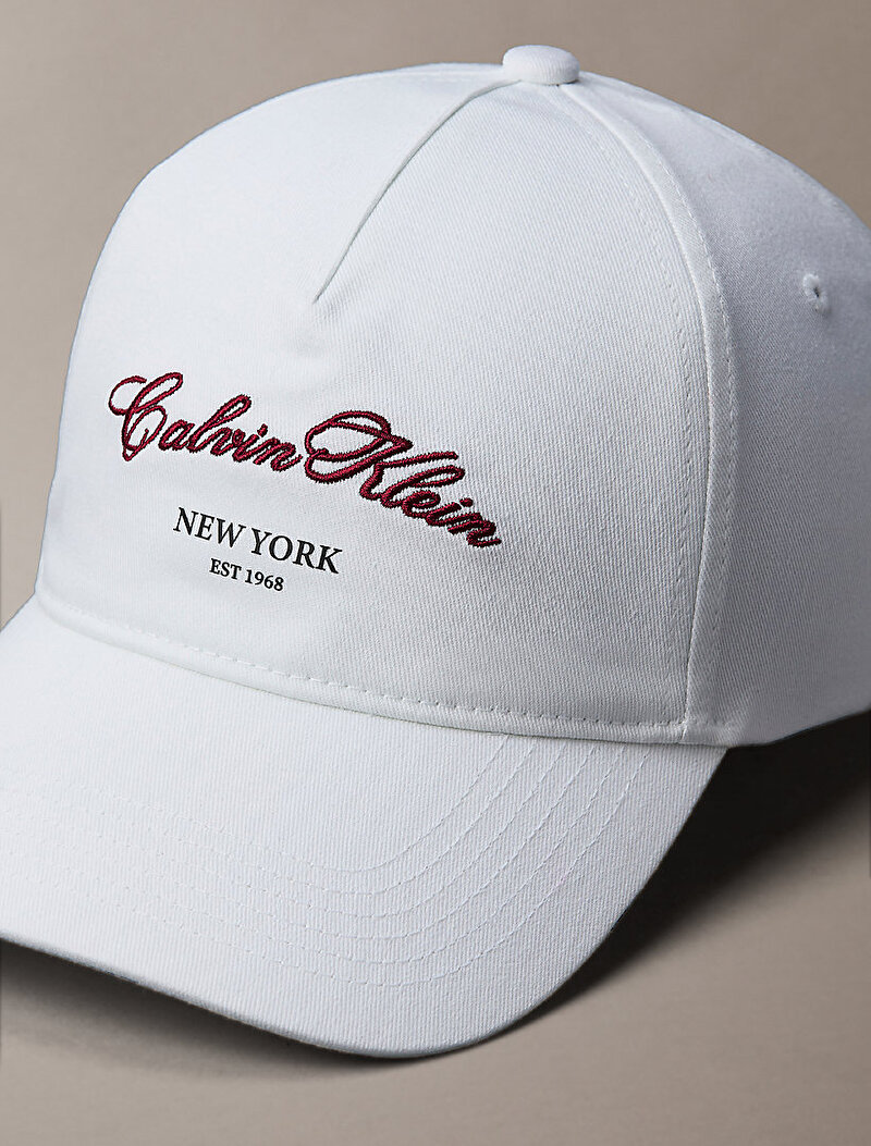 Calvin Klein Beyaz Renkli Kadın 5 Panel Holiday Şapka