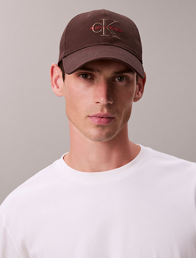 Calvin Klein Kahverengi Renkli Erkek Monologo Embroidery Şapka