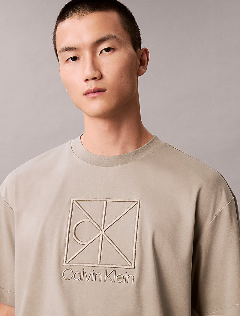 Calvin Klein Bej Renkli Erkek Rlexed Premium T-shirt