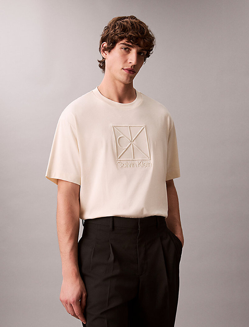 Calvin Klein Bej Renkli Erkek Rlexed Premium T-shirt