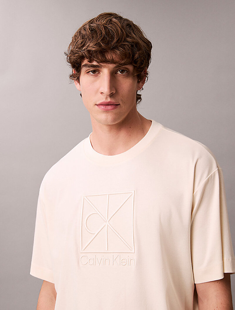 Calvin Klein Bej Renkli Erkek Rlexed Premium T-shirt