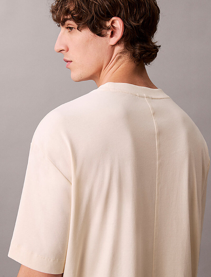 Calvin Klein Bej Renkli Erkek Rlexed Premium T-shirt