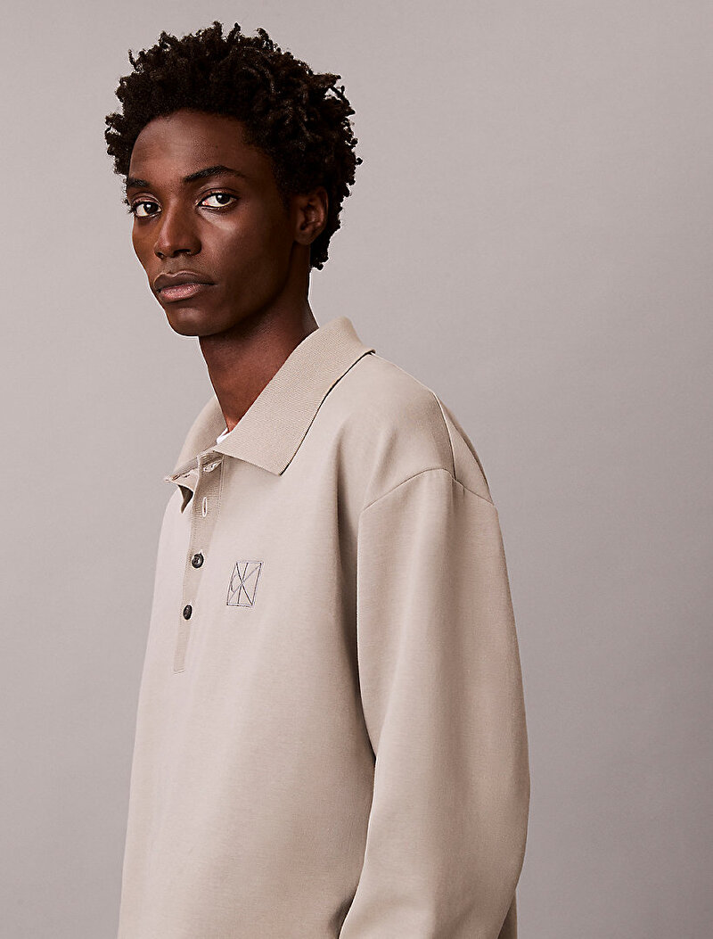 Calvin Klein Bej Renkli Erkek Double Face Polo T-shirt
