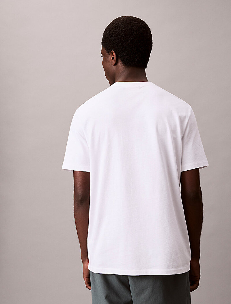 Calvin Klein Beyaz Renkli Erkek Easy Monogram T-shirt