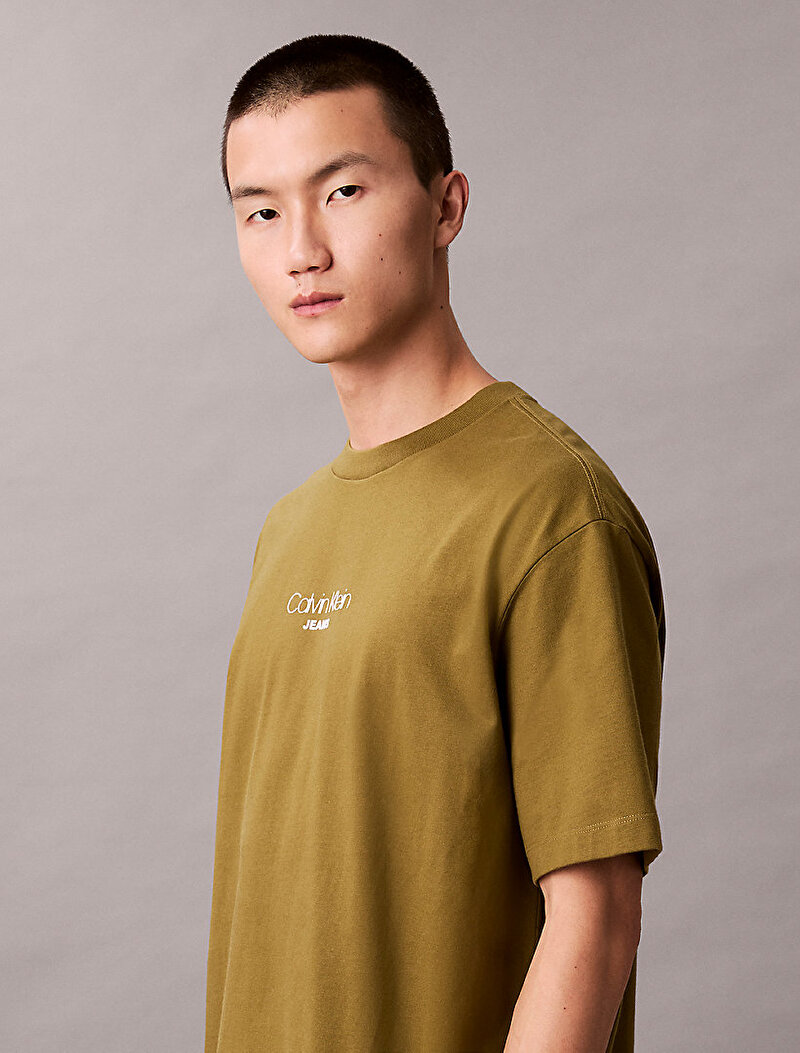 Calvin Klein Yeşil Renkli Erkek 16s Relaxed Fit T-shirt