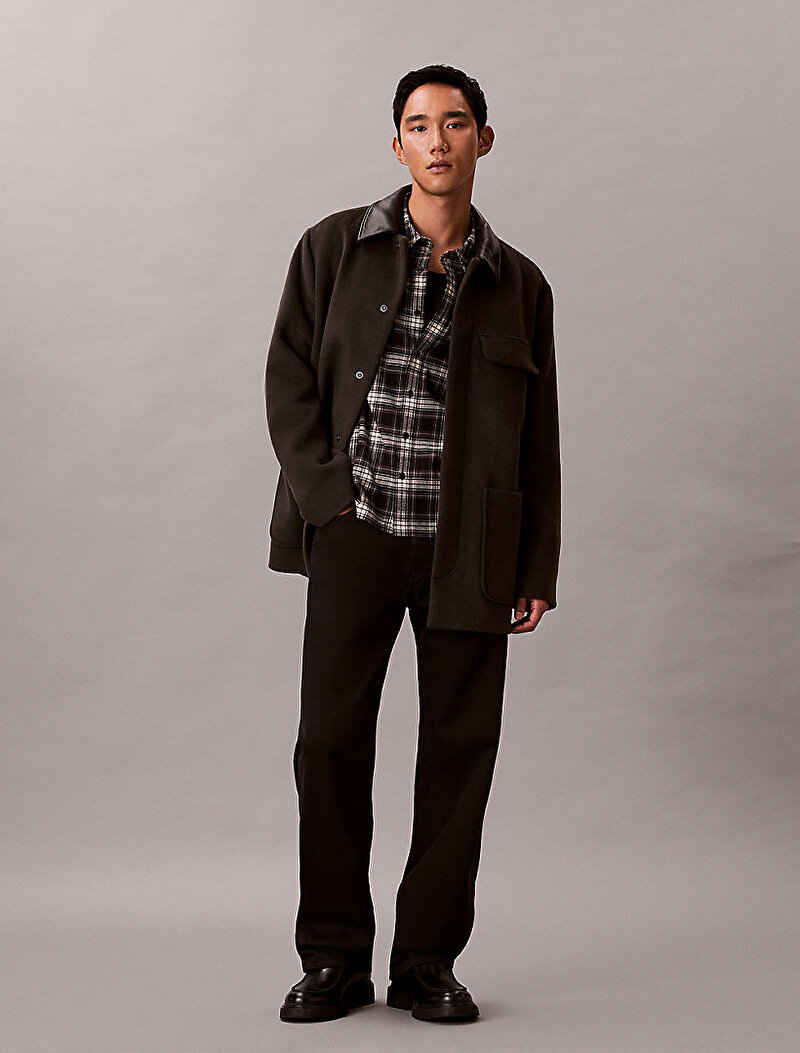 Calvin Klein Siyah Renkli Erkek Plaid Flannel Gömlek