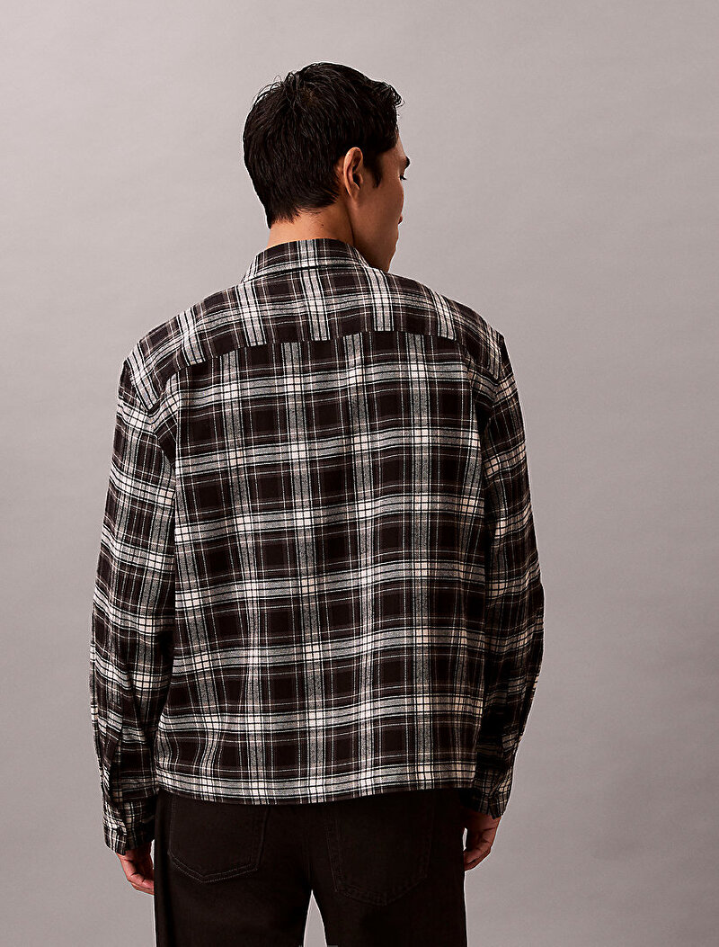 Calvin Klein Siyah Renkli Erkek Plaid Flannel Gömlek