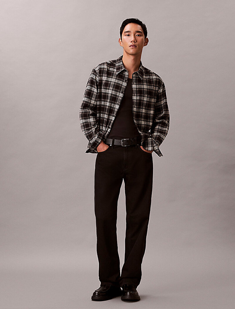 Calvin Klein Siyah Renkli Erkek Plaid Flannel Gömlek