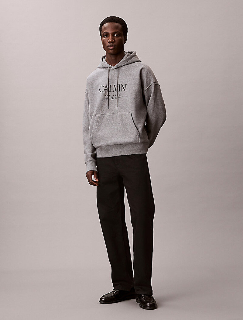 Calvin Klein Gri Renkli Erkek Premium Fleece Sweatshirt