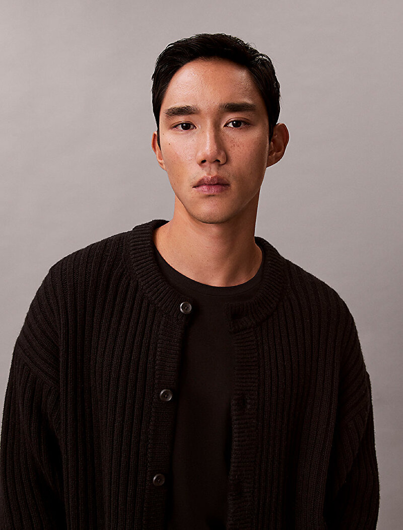 Calvin Klein Siyah Renkli Erkek Chunky Cotton Hırka