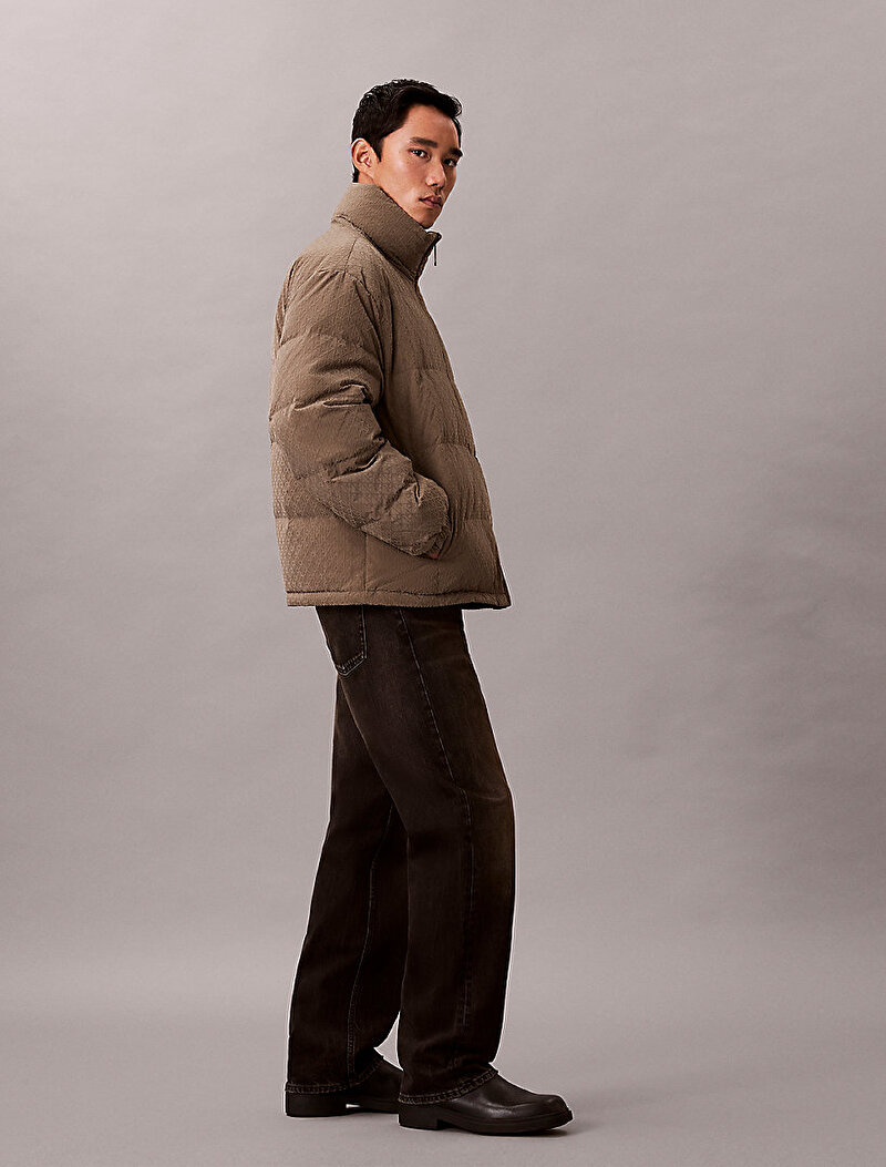 Calvin Klein Yeşil Renkli Erkek Naylon Reversible Mont