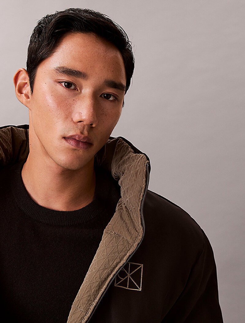 Calvin Klein Yeşil Renkli Erkek Naylon Reversible Mont