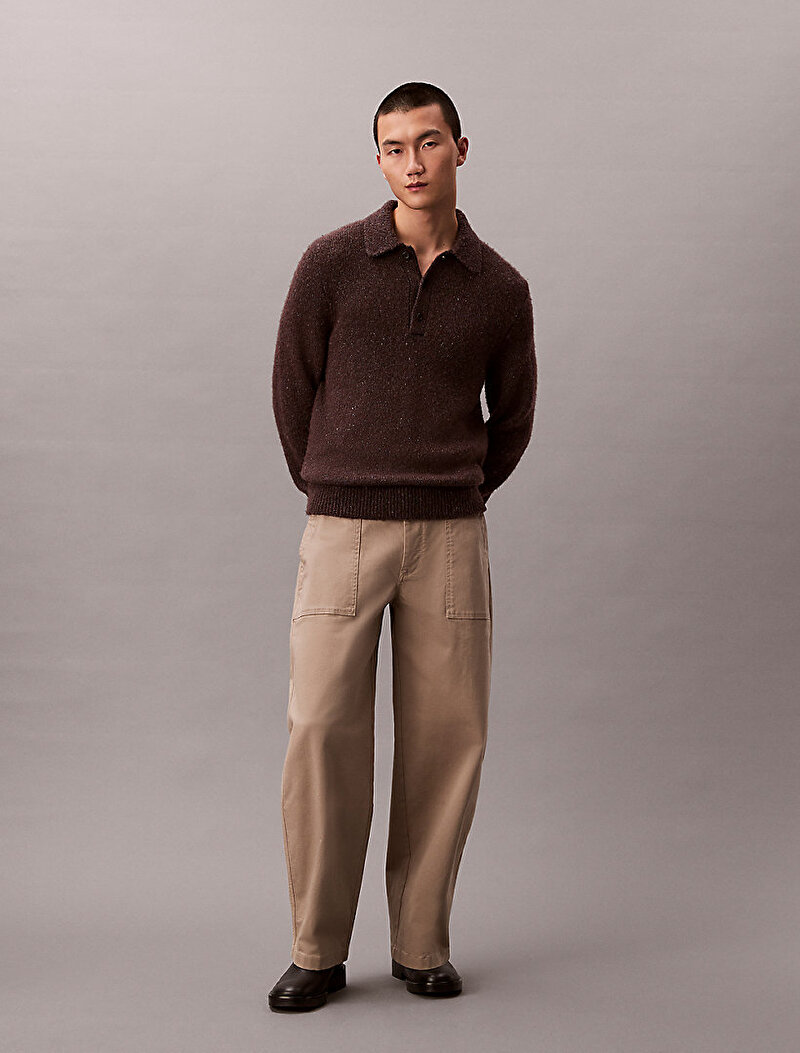 Calvin Klein Bej Renkli Erkek Barrel Utility Pantolon